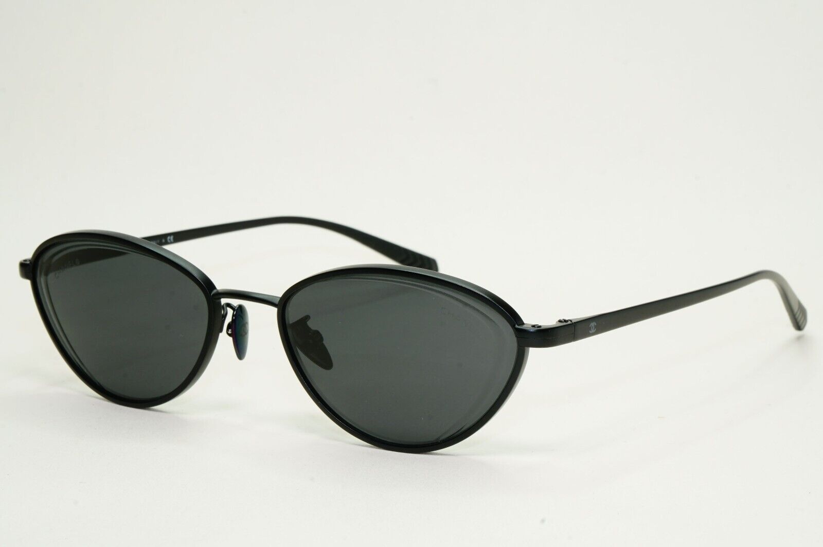 Chanel Sunglasses Black Cat Eye Metal 4255 c.101/S4 55mm