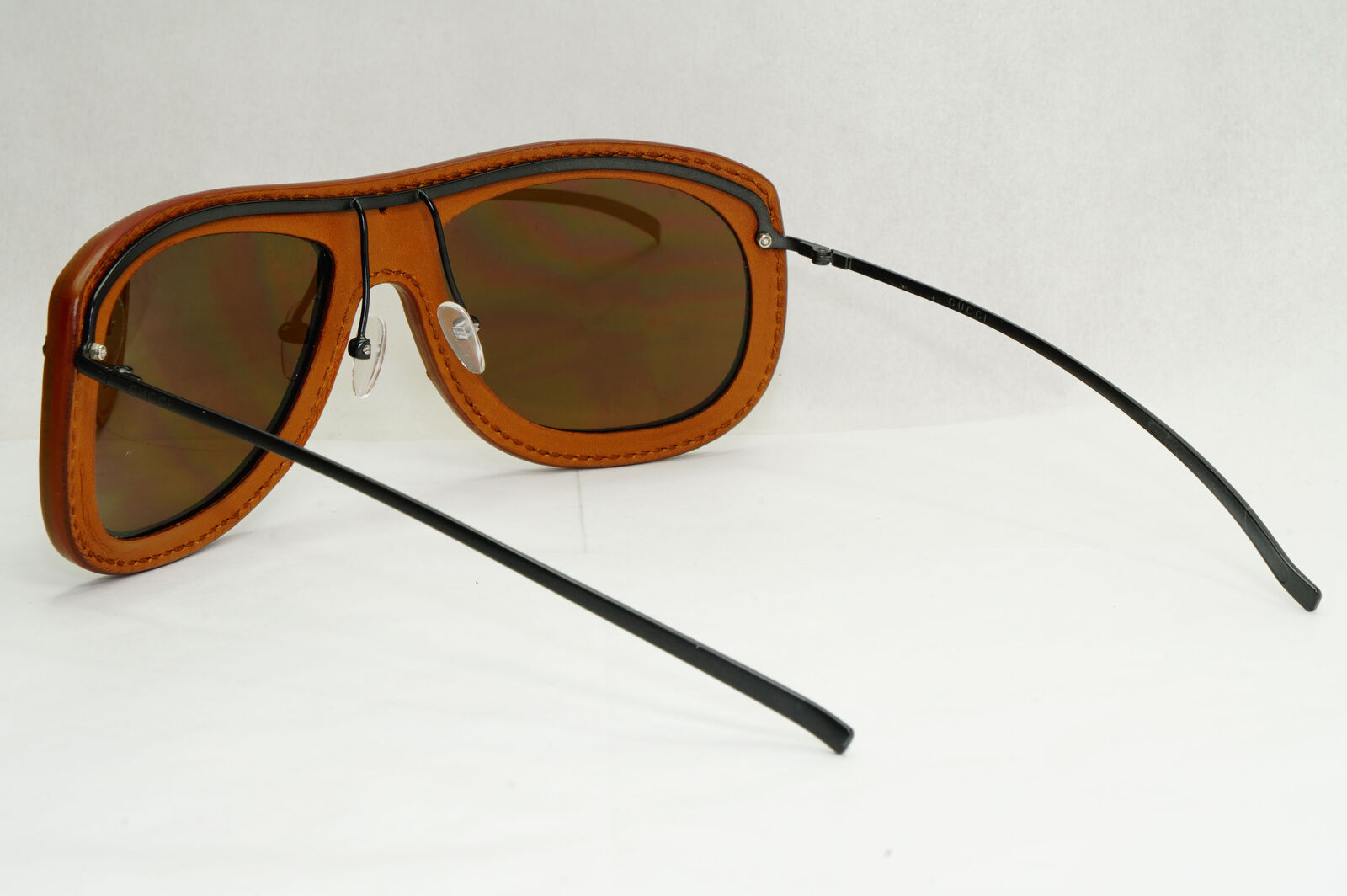 Gucci Sunglasses 1999 Vintage Rare Leather Brown Pilot GG 1736/N/S 7N7 130224