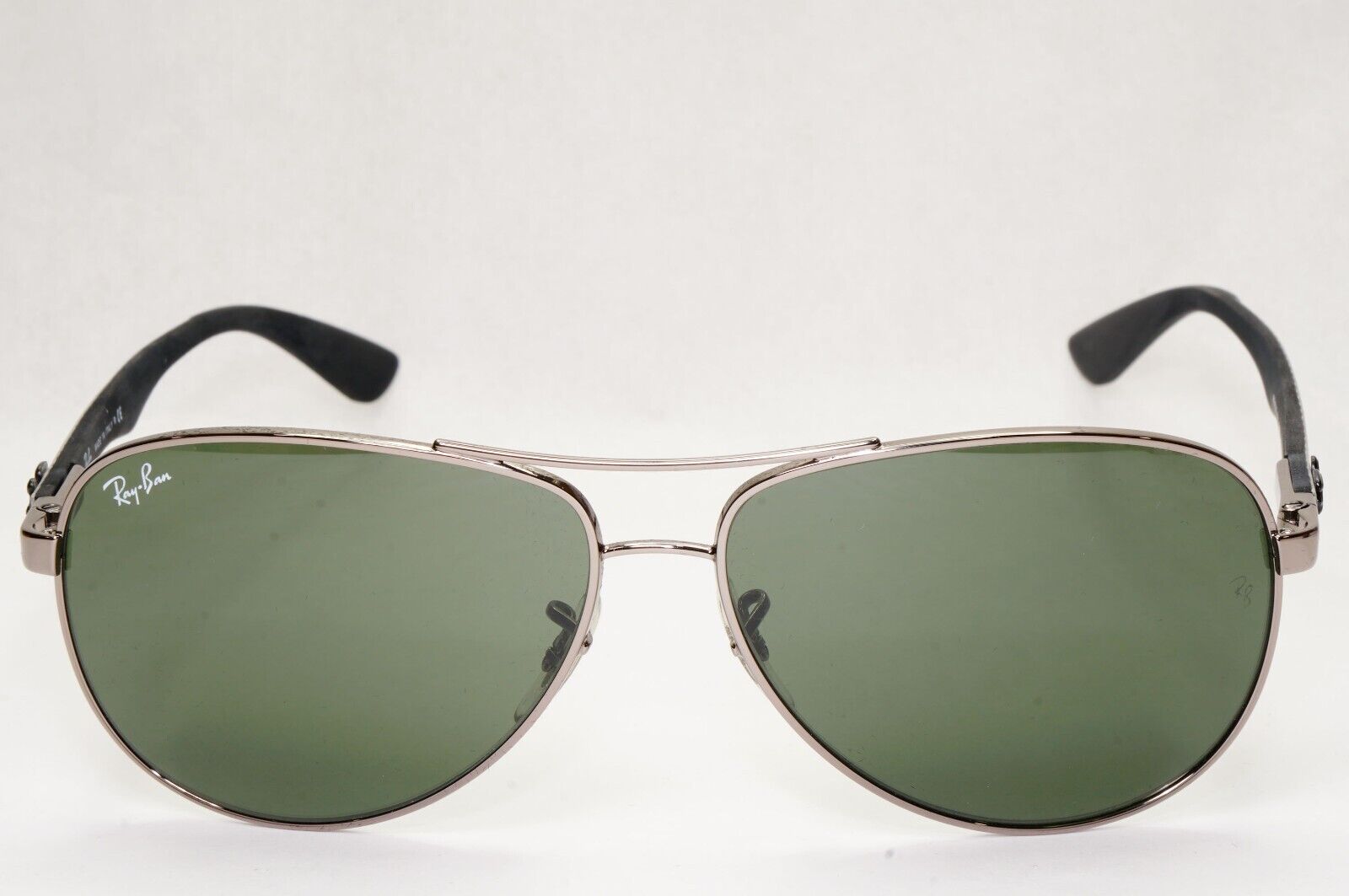 Ray-Ban Sunglasses Carbon Fibre 2013 Pilot Aviator Grey Silver Green RB 8313 004