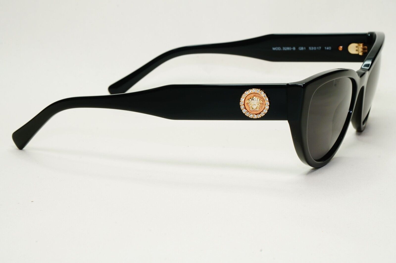 Versace Sunglasses Black Gold Medusa Cat Eye MOD VE 3280-B GB1 53mm