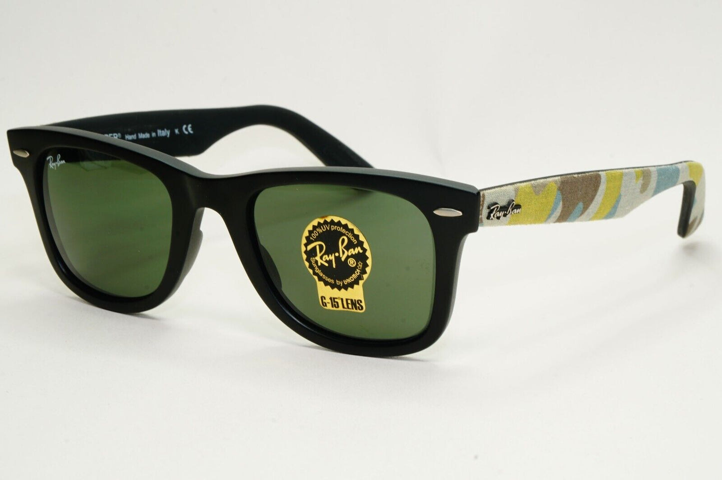 Ray-Ban Sunglasses Wayfarer Black Green Urban Camoflauge RB 2140 6065 50mm