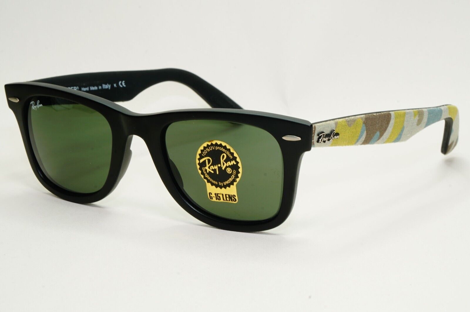 Ray-Ban Sunglasses Wayfarer Black Green Urban Camoflauge RB 2140 6065 50mm