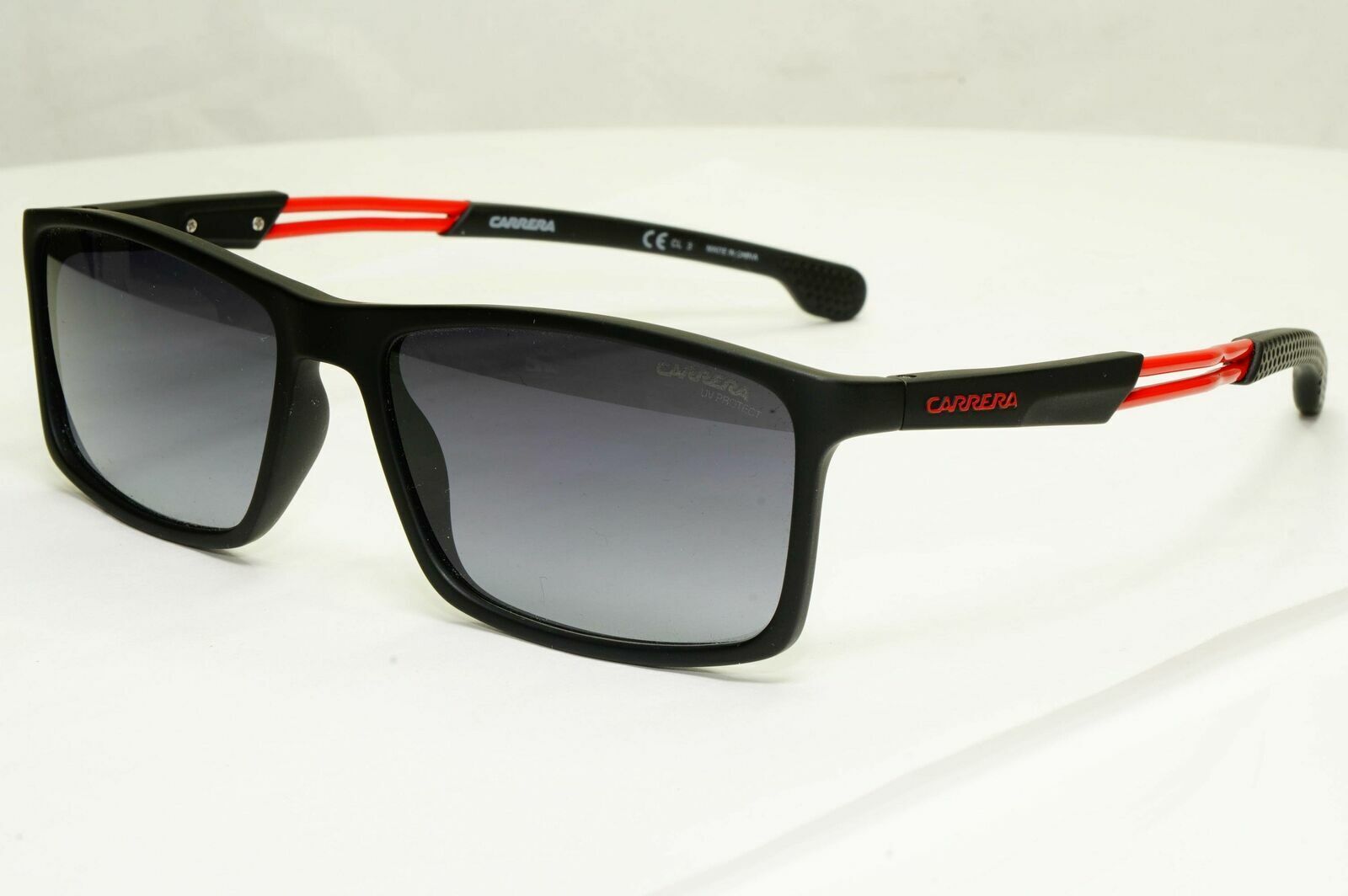 Carrera Sunglasses Black Gradient Smoke Red Square Rectangle 4016 0039O Sport