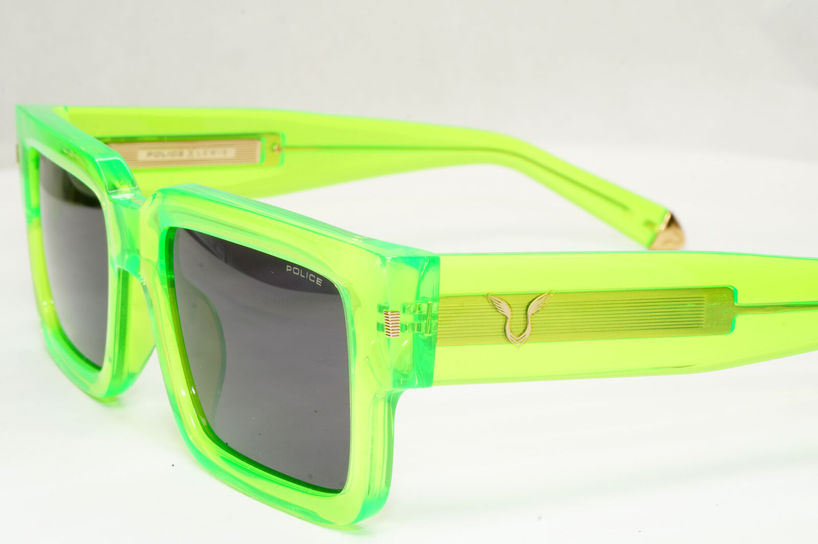 Police F1 Lewis Hamilton Sunglasses Green Transparent Lime SPL E14V COL 0VC1