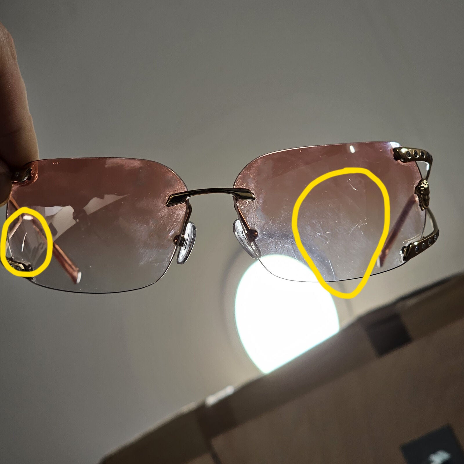 Versace Sunglasses 2004 Vintage Rimless Gold Medusa Crystal N86-H N30/536 270124