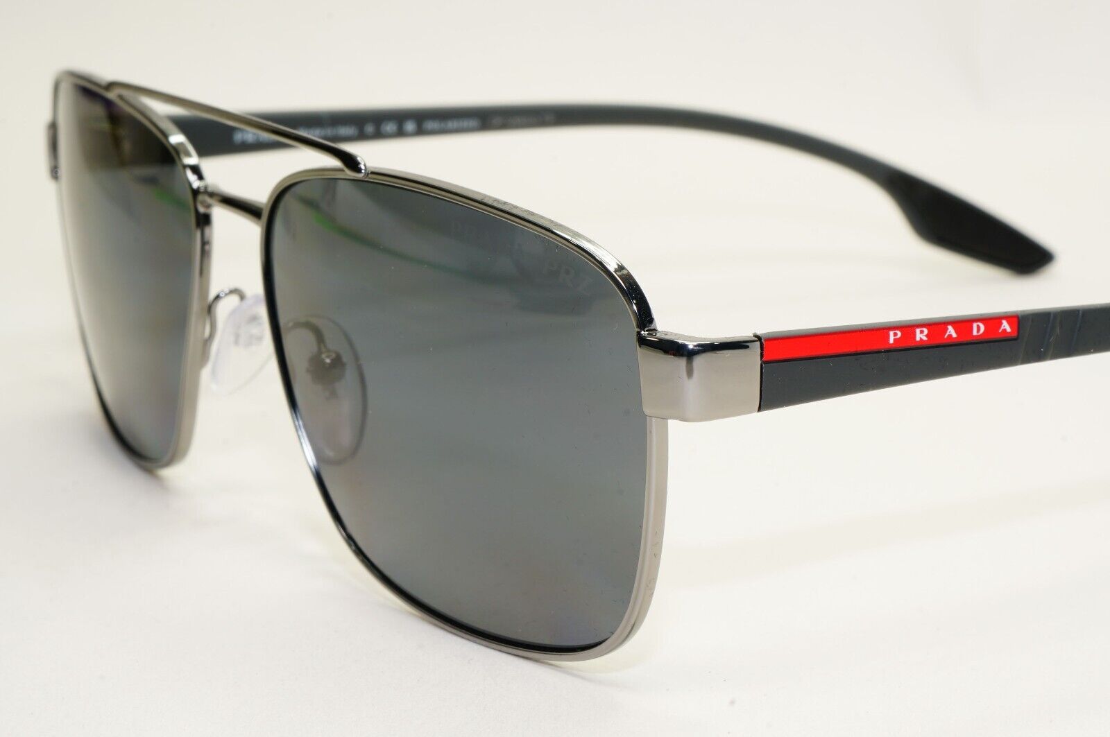 Prada Sunglasses Polarised Gunmetal Black Grey Navigator PR51US SPR 51U 5AV-5Z1
