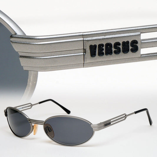Versus Sunglasses 1996 by Gianni Versace Vintage Gunmetal Grey MOD F34 COL 77M