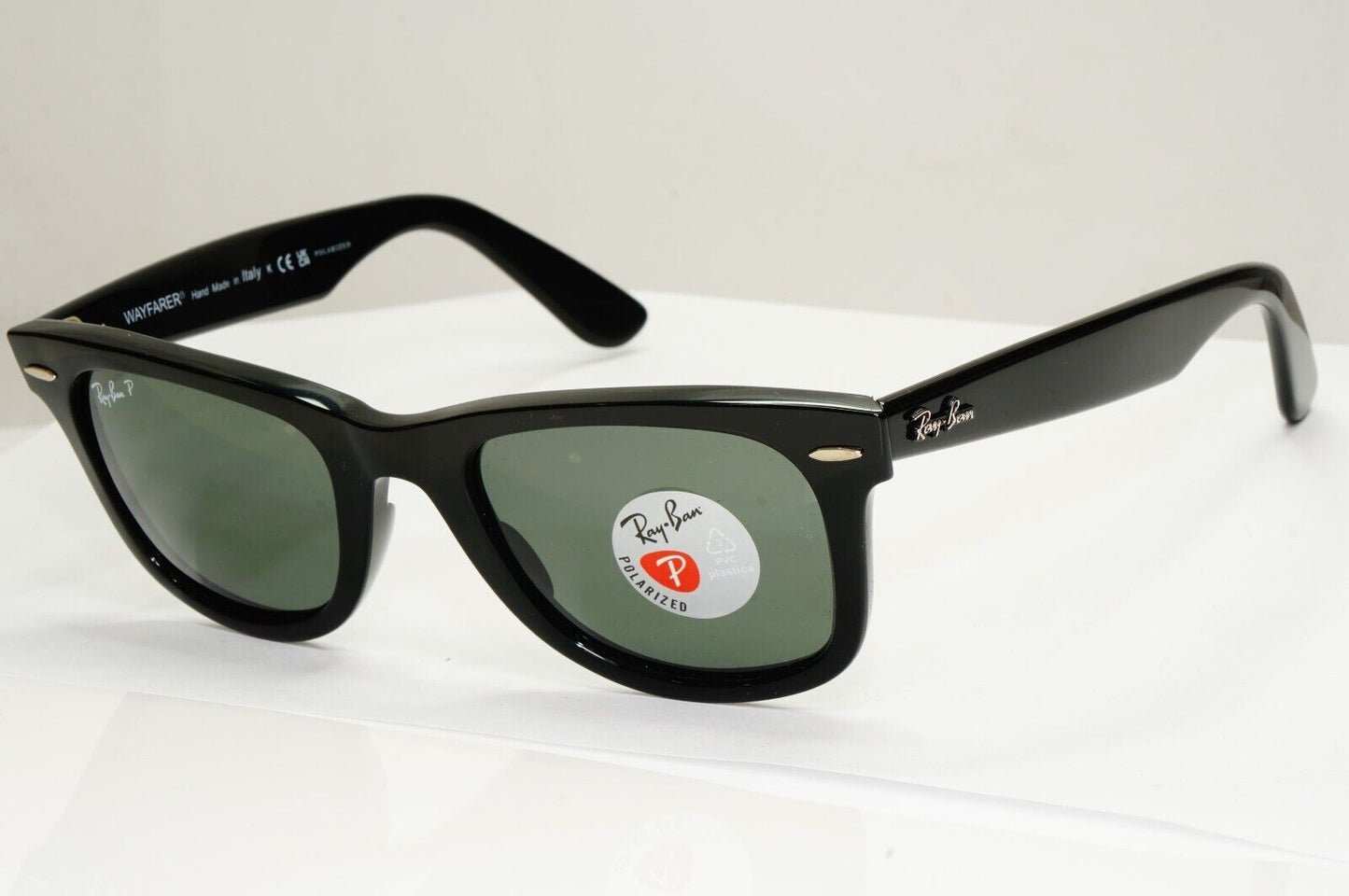 Ray-Ban Sunglasses Wayfarer Polarised Black Green RB 2140 Wayfarer 901/58 50mm