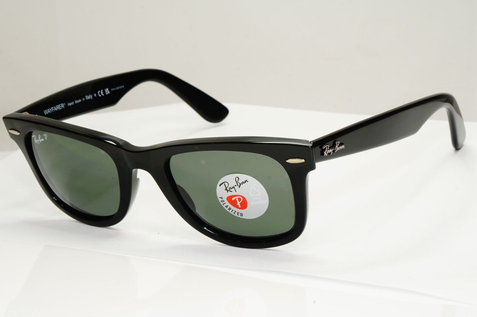 Ray-Ban Sunglasses Wayfarer Polarised Black Green RB 2140 Wayfarer 901/58 50mm