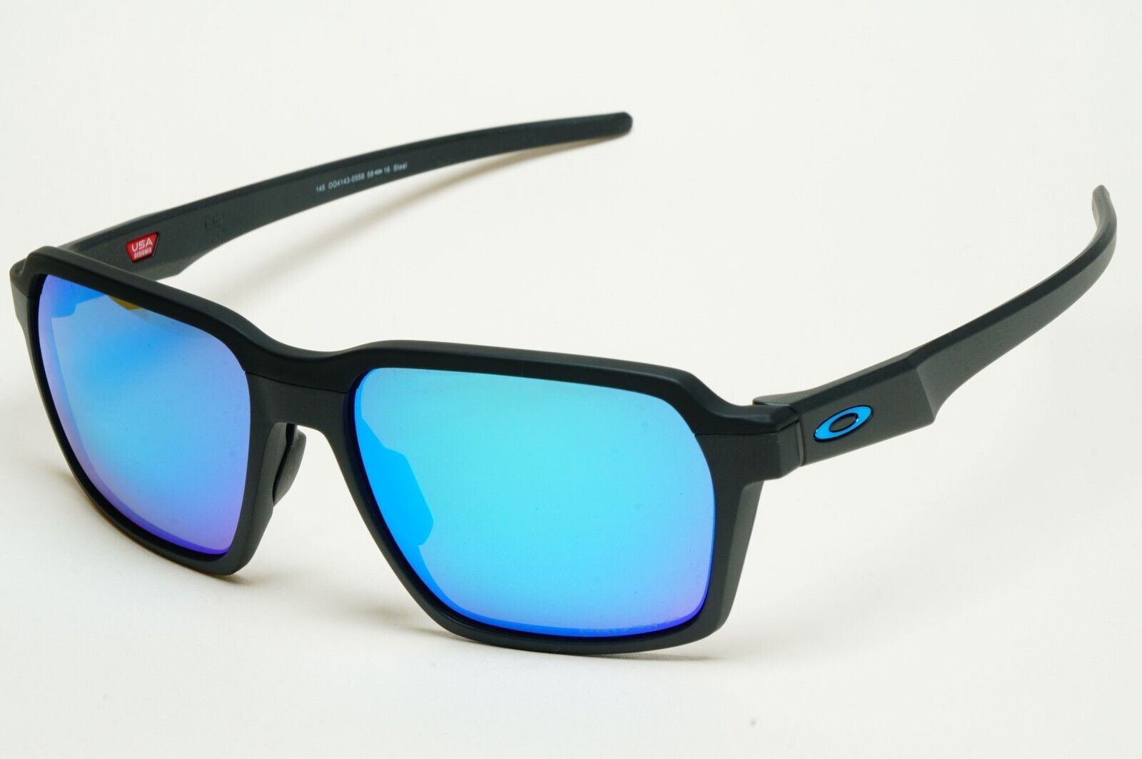Oakley Sunglasses Parlay Polarized Black Blue Prizm Sapphire OO 4143 05