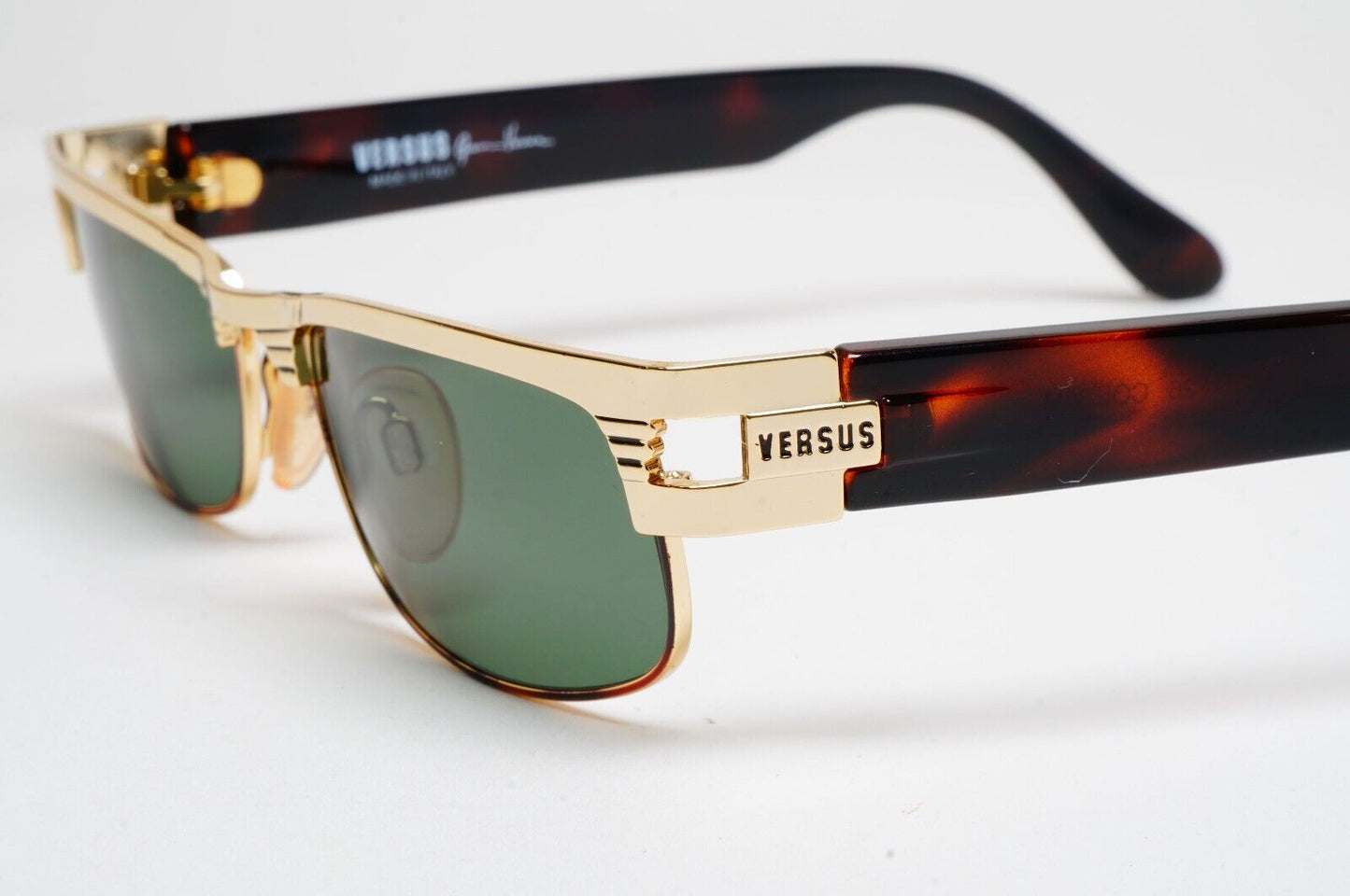 Versus Sunglasses 1996 by Gianni Versace Vintage Gold Green MOD F26 COL 36M