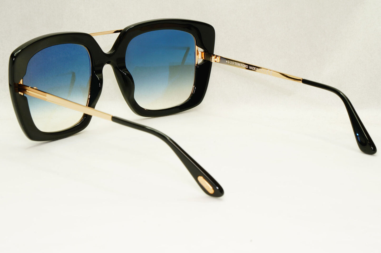 Tom Ford Sunglasses Marissa-02 Black Gold Blue Gradient Square FT0619 TF619 01B