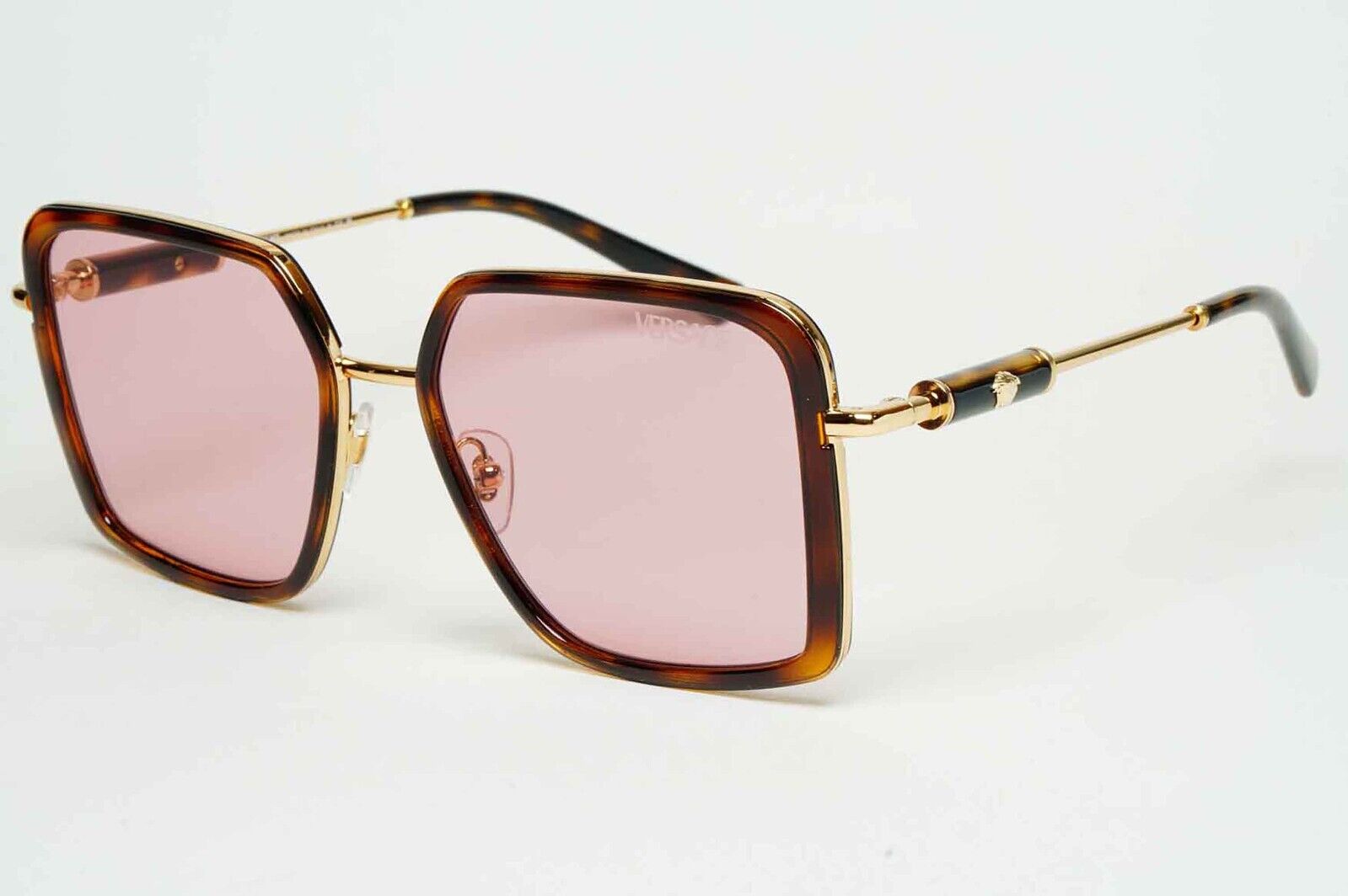 Versace Sunglasses Oversized Square Brown Gold Pink MOD VE 2261 1002/84 56mm