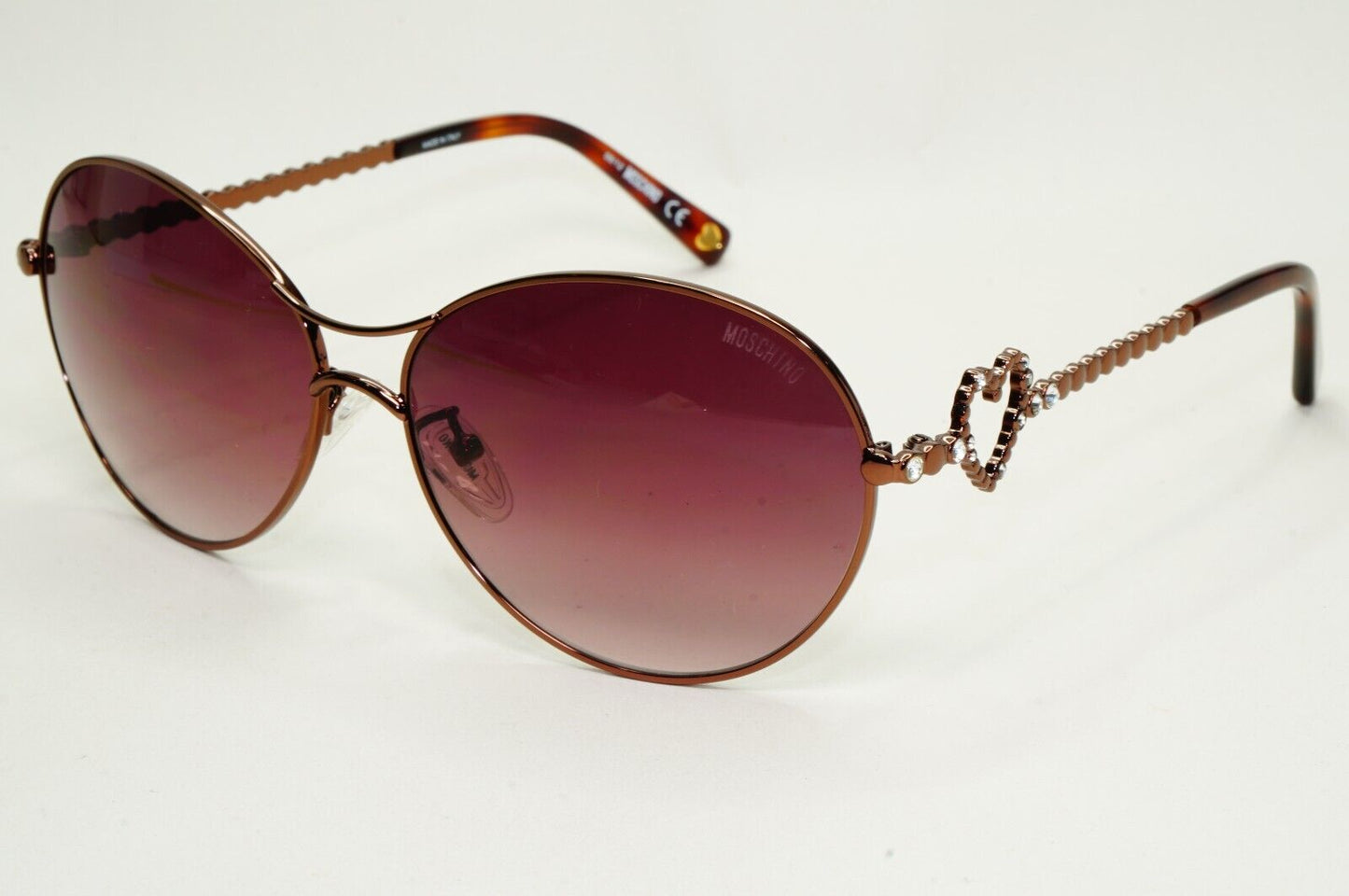 Moschino Sunglasses 2005 Vintage Brown Bronze Oval Heart MO574 02 101124