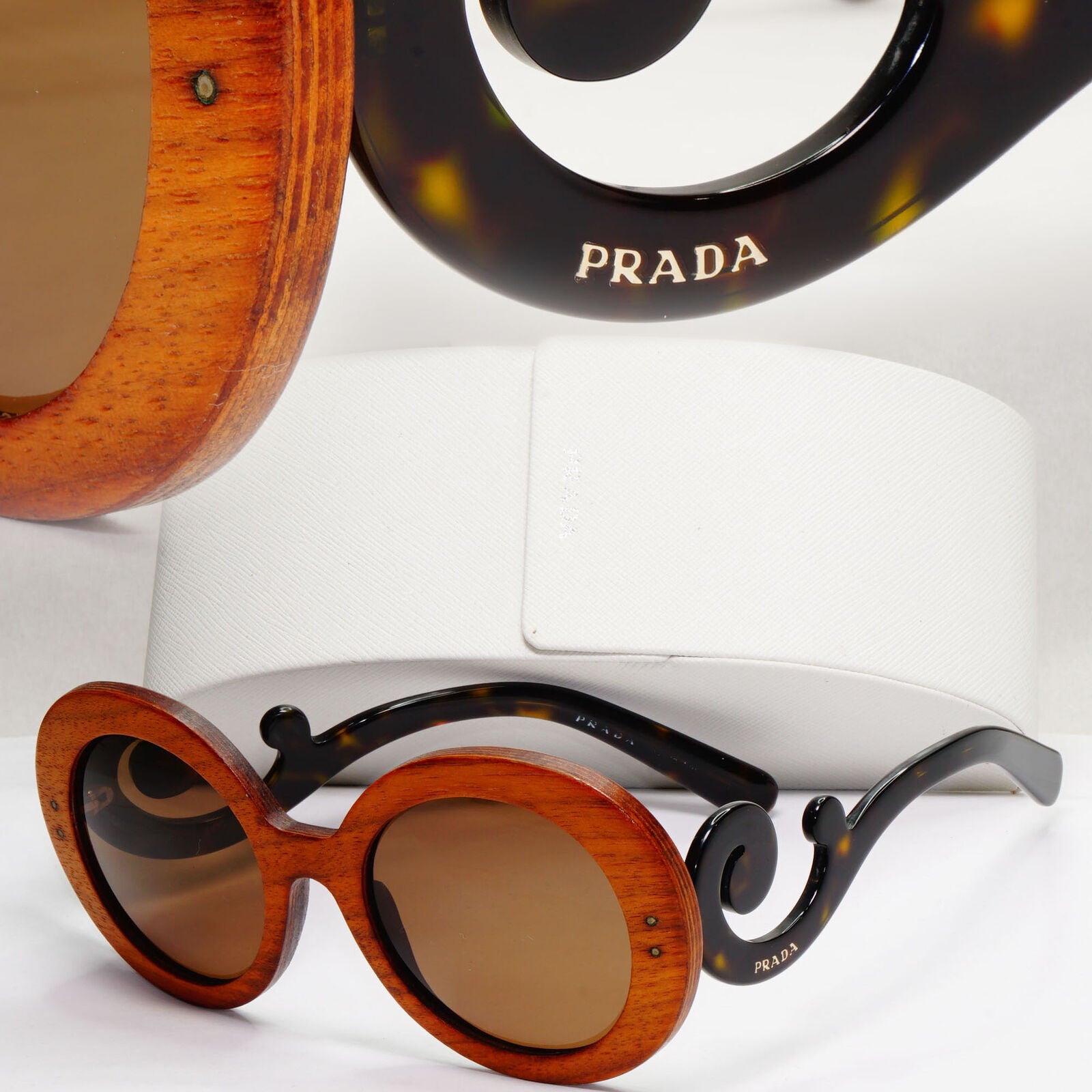 Prada Sunglasses Wood Swirl Raw Edition Brown PR27RS SPR 27R IAM-6S1 120124