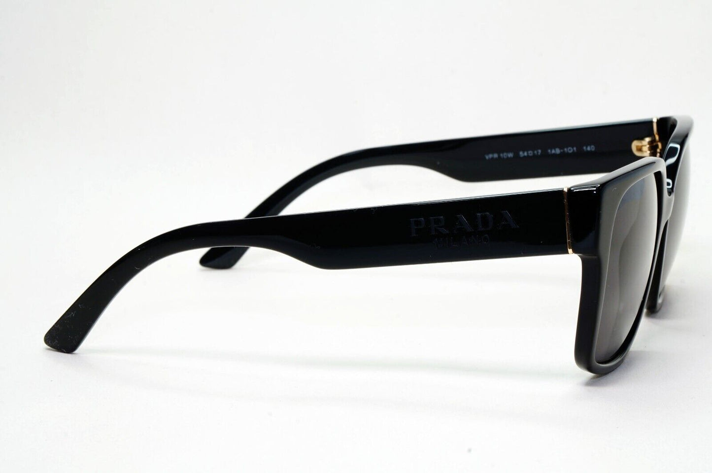 Prada Sunglasses Black Square Glossy Womens PR10WV VPR 10W 1AB-1O1 54mm