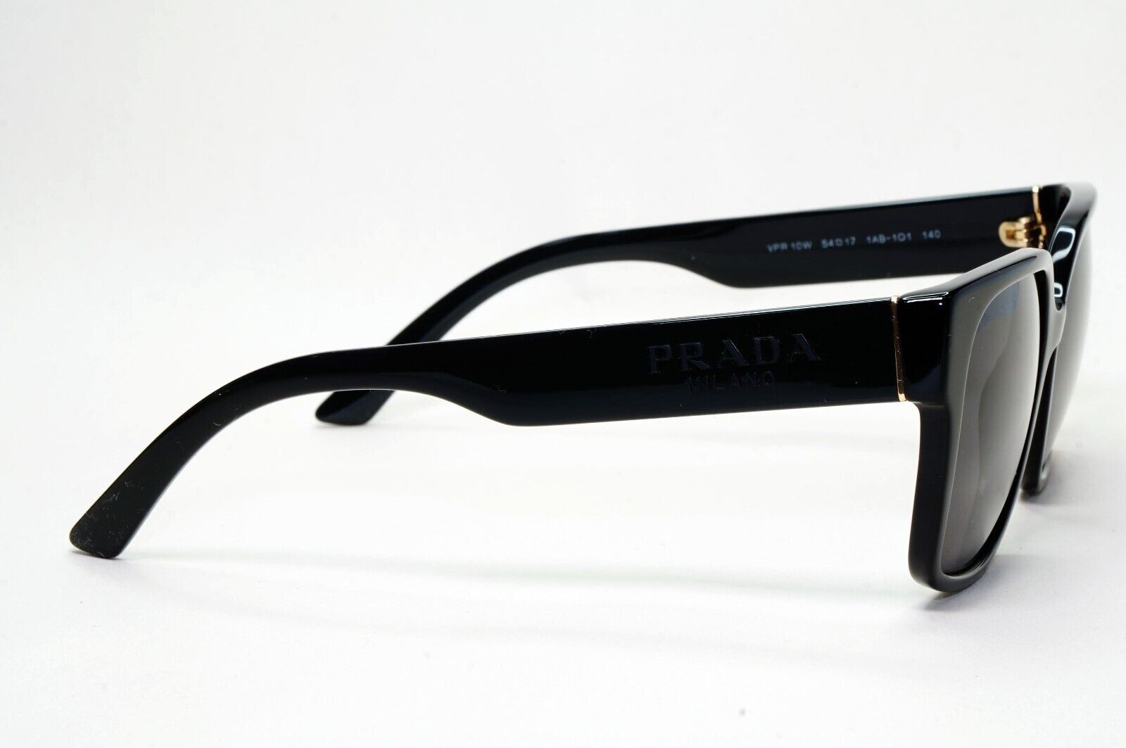 Prada Sunglasses Black Square Glossy Womens PR10WV VPR 10W 1AB-1O1 54mm
