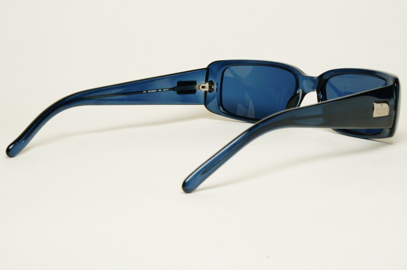 Gucci Sunglasses 1998 Vintage Blue Rectangle Transparent GG 2450/S K04 100225