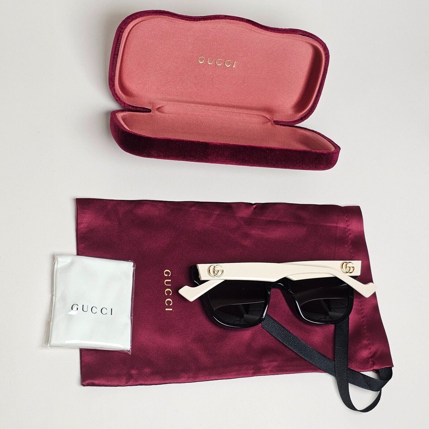 Gucci Sunglasses 2021 Black Beige Gold Square Small GG0958O 002 49mm 110225