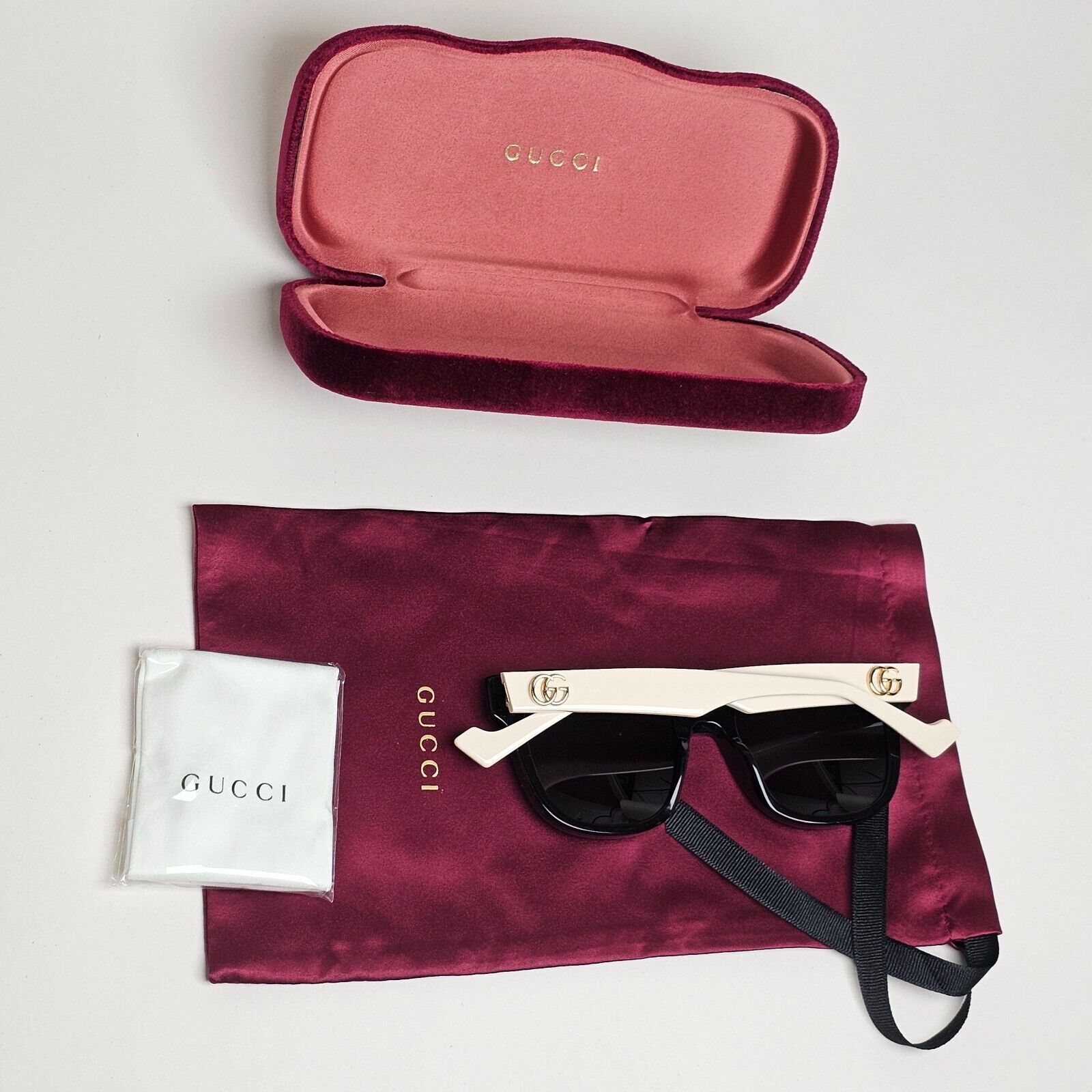 Gucci Sunglasses 2021 Black Beige Gold Square Small GG0958O 002 49mm 110225