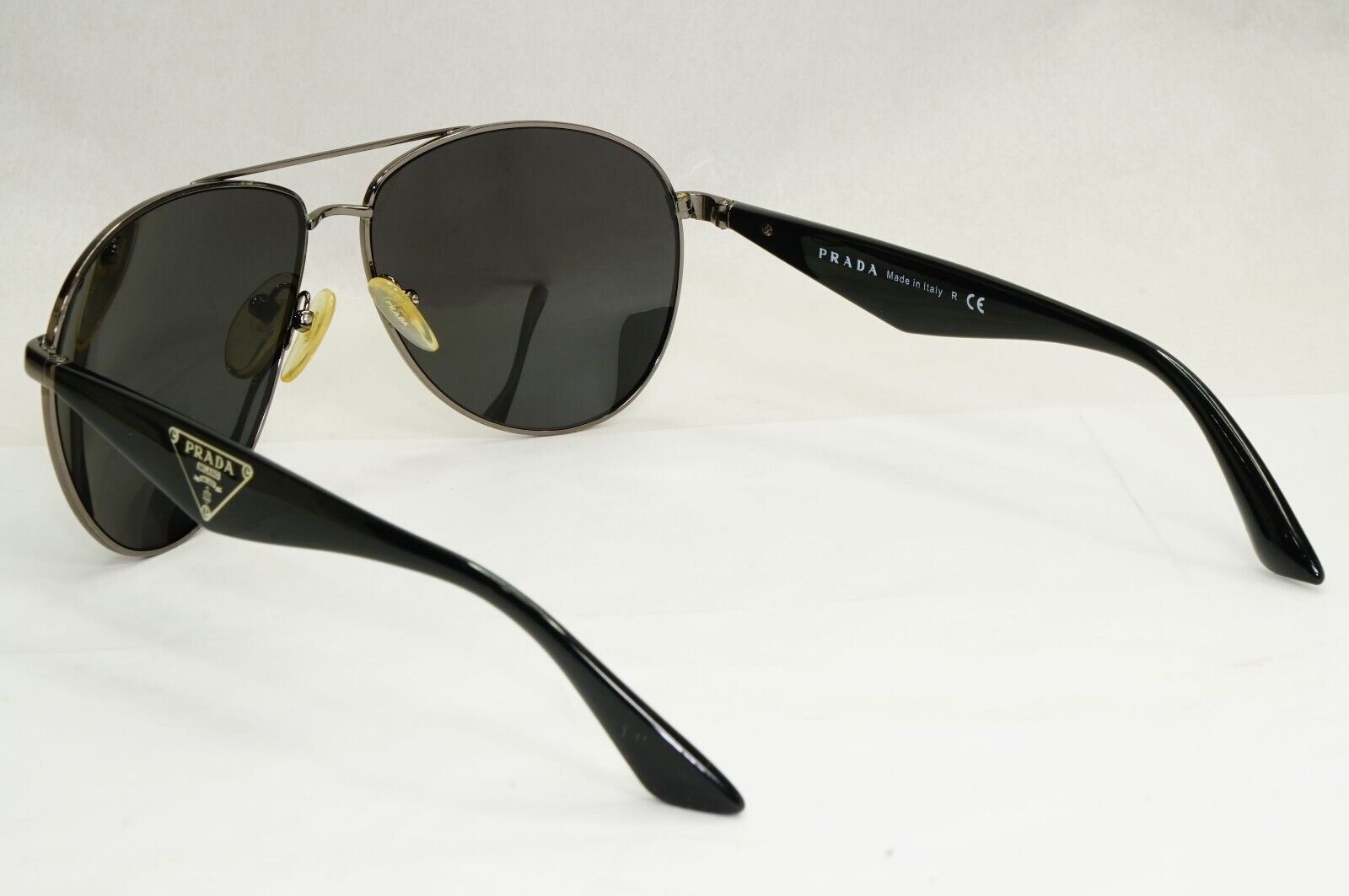 Prada Sunglasses Triangle Logo Pilot Gunmetal Black PR53QS SPR 53Q 5AV0A7 270324