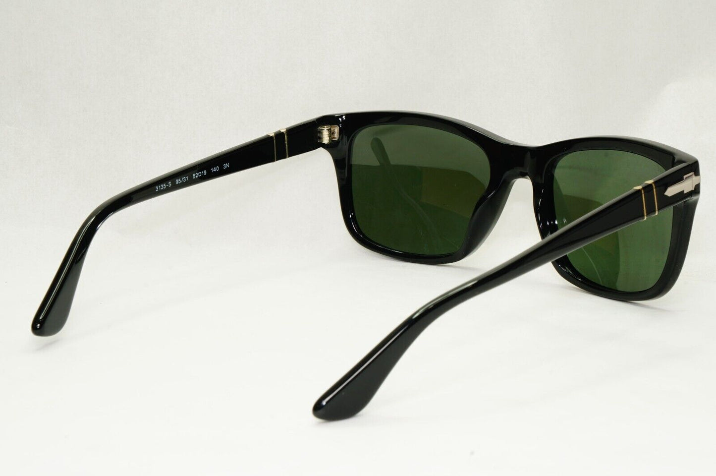 Persol Sunglasses 2015 Black Glossy Square Green Grey 3135-S 95/31 52mm