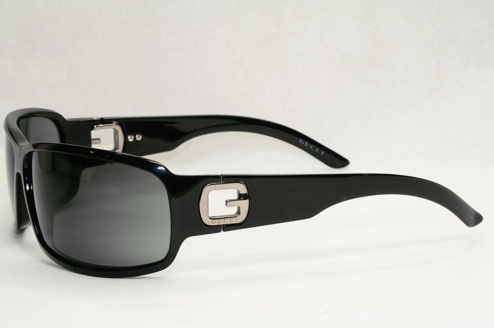 Gucci Sunglasses 2007 Vintage Black Wrap Grey Retro GG 1583/S D28P9 210124