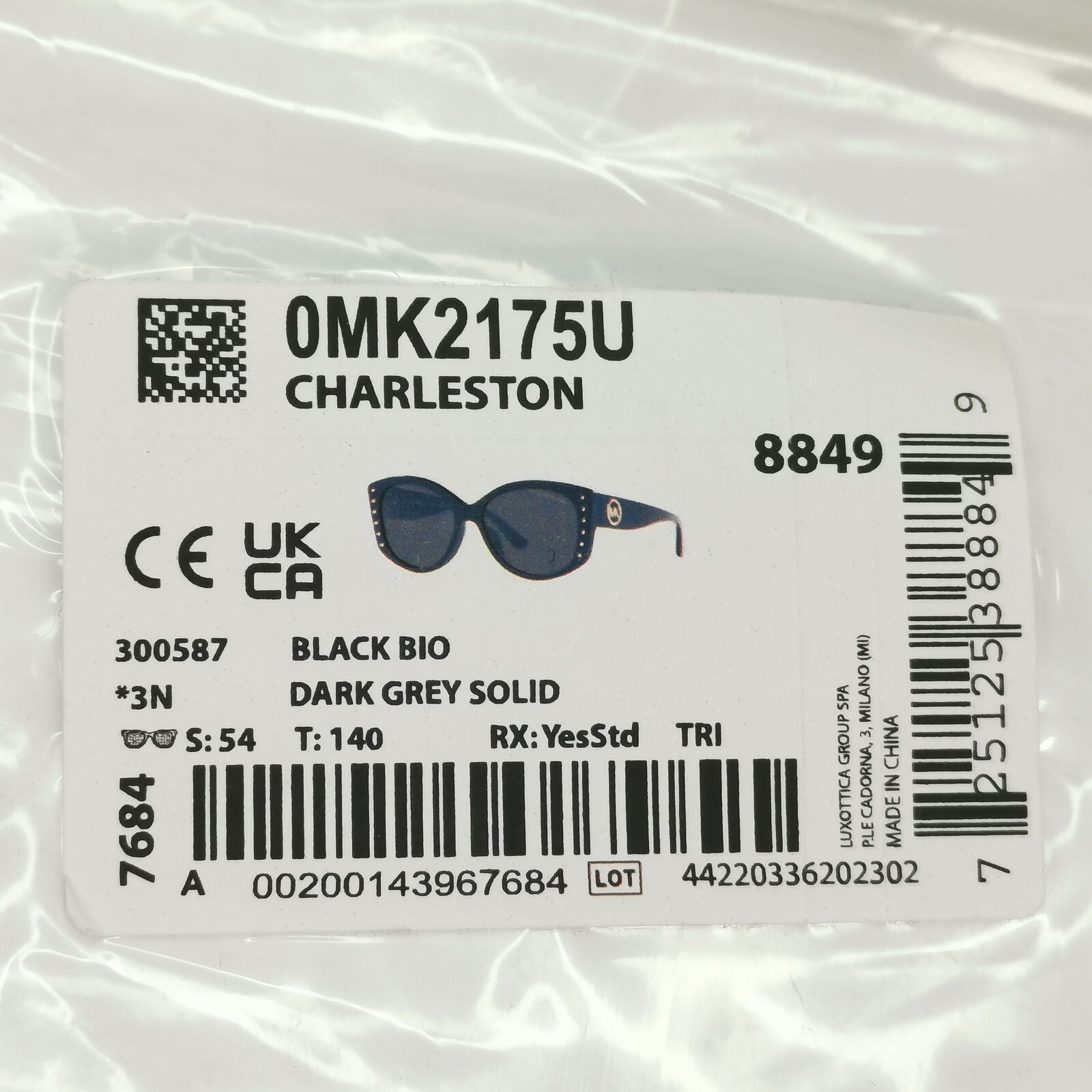 Michael Kors Sunglasses Black Gold Studs Square MK 2175U Charleston 300587