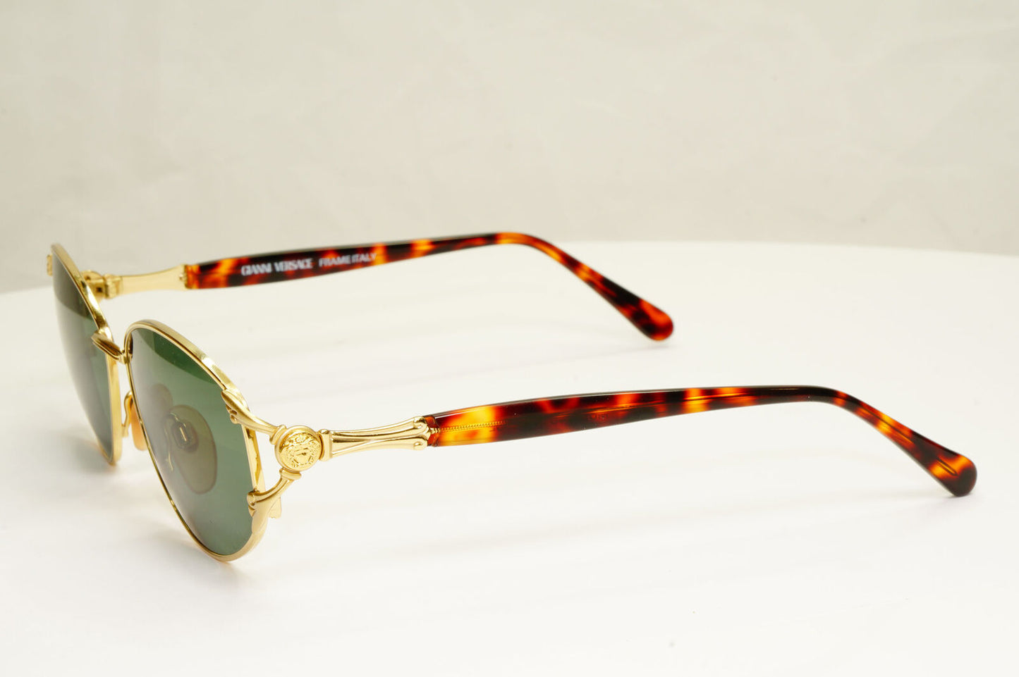 Gianni Versace 1995 Vintage Gold Medusa Green Brown Sunglasses MOD G40 COL 03L A