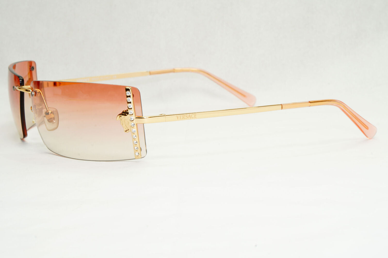 Versace Sunglasses 2004 Vintage Rimless Gold Crystals MOD N29-H N30/536 200124