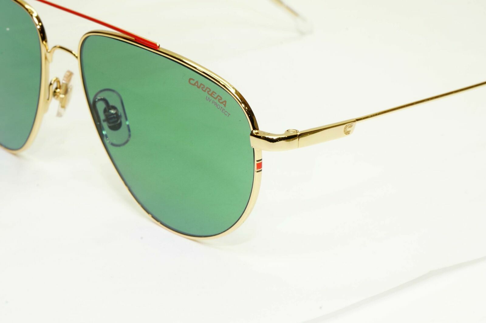 Carrera Gold Sunglasses Mens Shiny Metal Green Pilot Mens  2014 T/S J5GKU