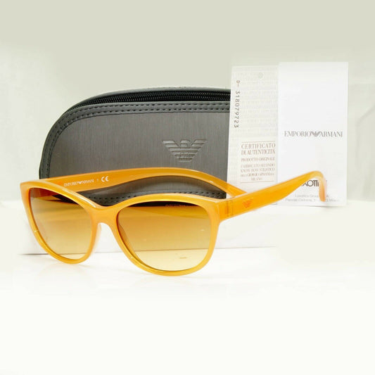 Emporio Armani Brown Honey Ochre Womens Sunglasses Square EA 4080 5537/2L 