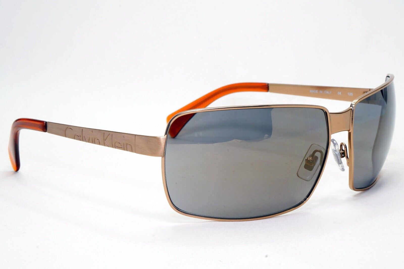 Calvin Klein Sunglasses 2005 Vintage Bronze Grey Metal Wrap 466S 501 121124