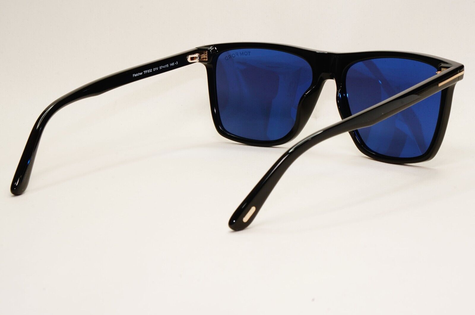 Tom Ford Sunglasses Fletcher Black Blue Square Gold FT0832 TF 832 01V 57mm