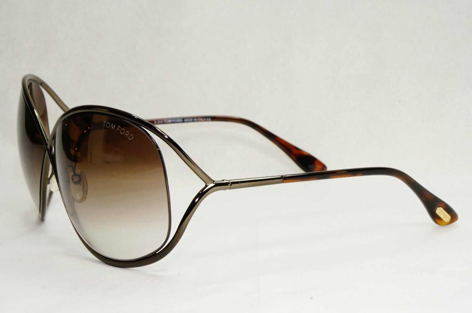 Tom Ford Sunglasses Miranda Gunmetal Brown Gradient Metal FT0130 TF 130 36F