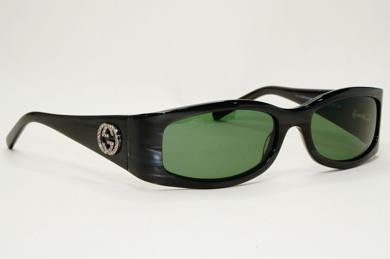Gucci Sunglasses 1999 Vintage Grey Green Rectangle Crystal GG 2526/S AD7 051124