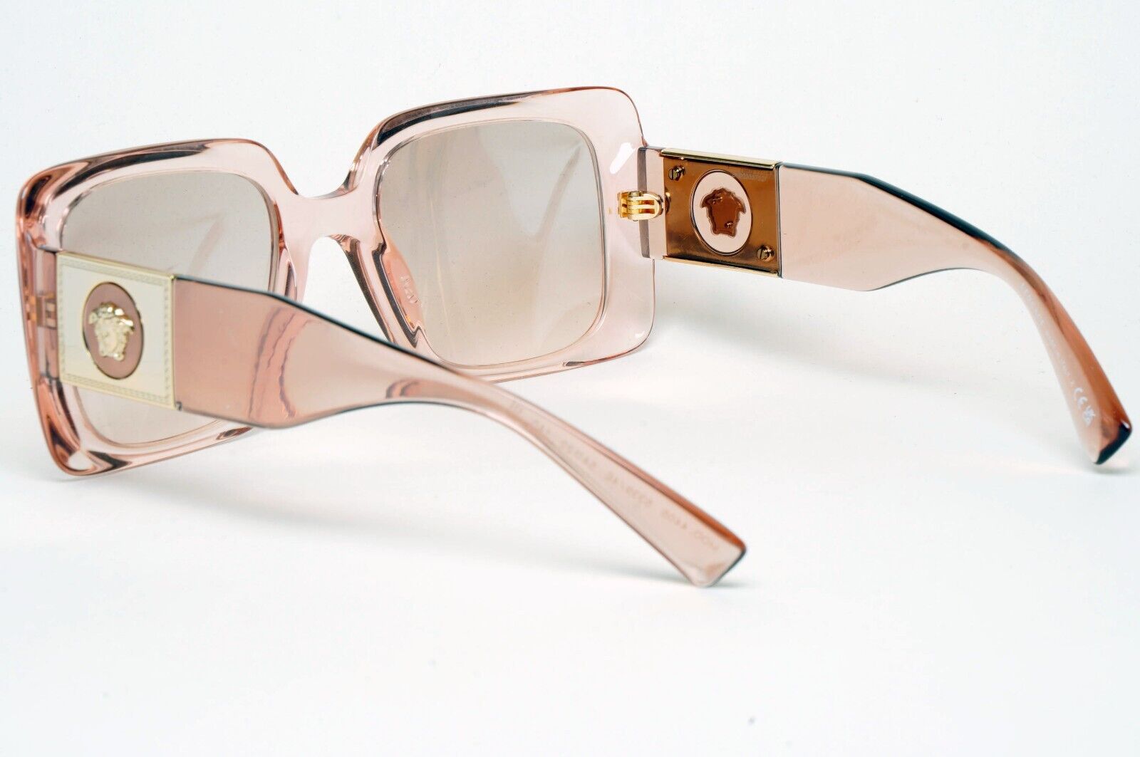 Versace Sunglasses Gold Transparent Pink Medusa Square MOD VE 4405 5339/4E 54mm