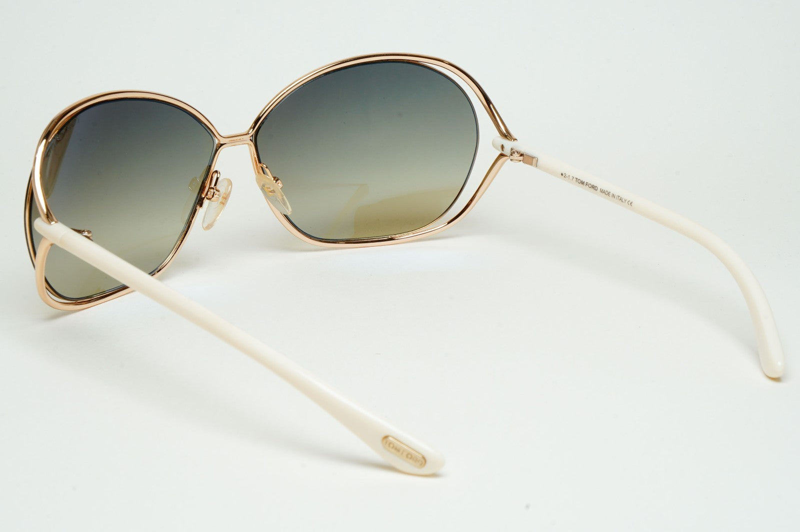 Tom Ford Sunglasses Carla Gold Grey Green Gradient White FT0157 TF 157 28P