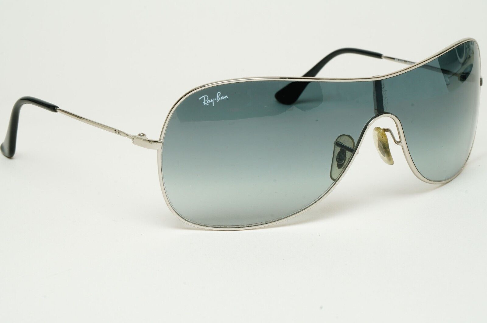 Ray-Ban Sunglasses 2005 Vintage Shield Grey Silver RB 3211 003/8G Small 310125