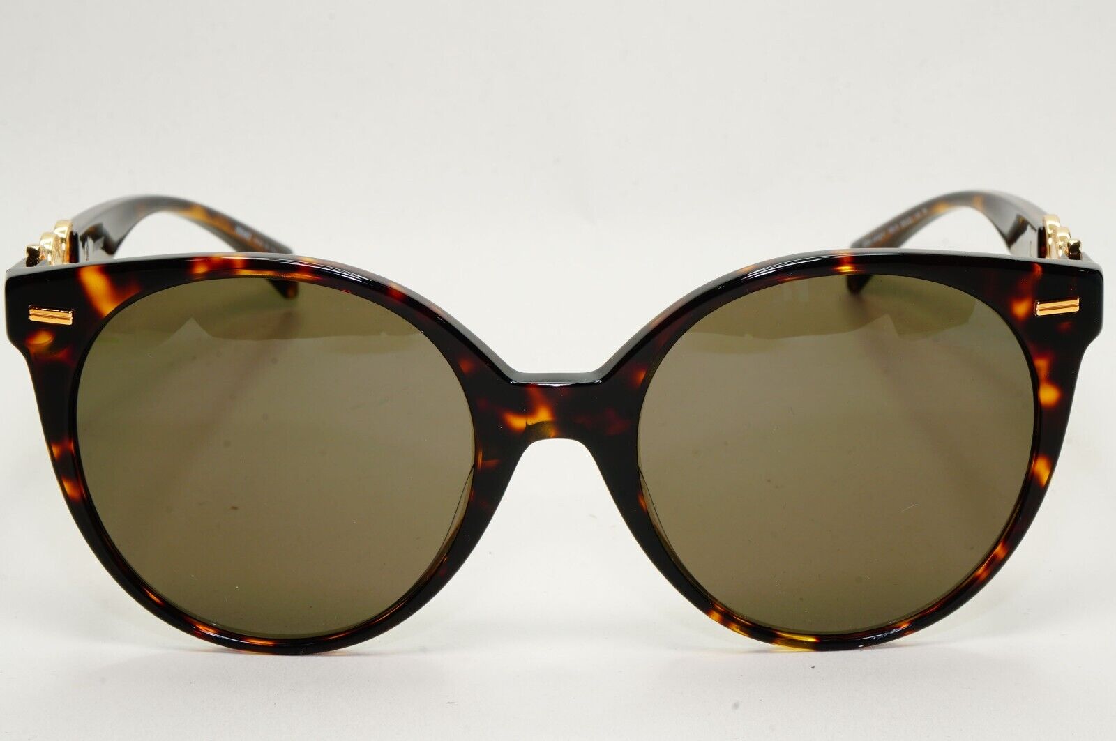 Versace Sunglasses Brown Havana Gold Round Lens Oversized MOD VE 4442-F 108/3