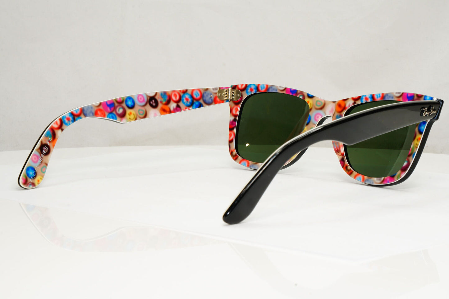 Ray-Ban Wayfarer Prints Sunglasses Black Series 4 Buttons RB 2140 1052 240123