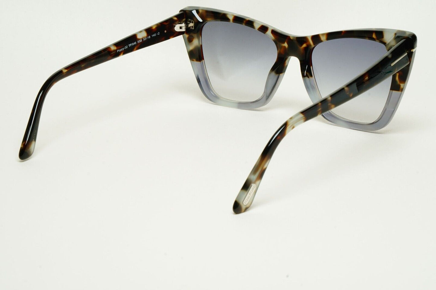 Tom Ford Sunglasses Poppy-02 Brown Grey Gradient Cat Eye FT0846 TF 846 55B