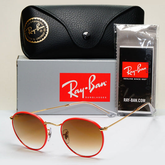 Ray-Ban Sunglasses Round Full Color Red Gold Brown Gradient RB 3447-J-M  9196/51