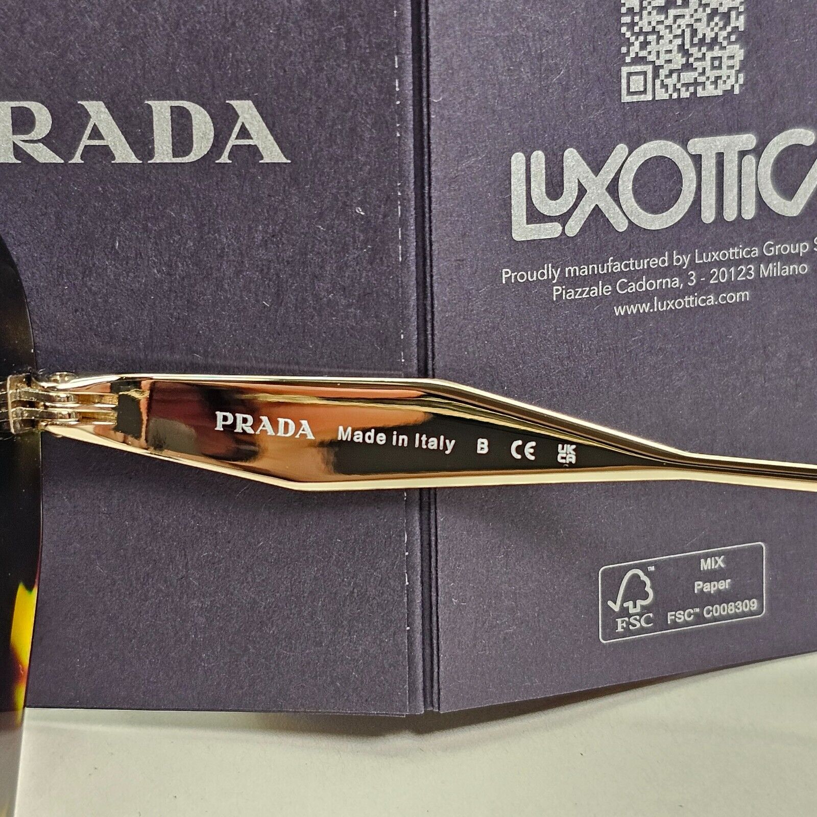 Prada Sunglasses Brown Tortoiseshell Gradient Gold PR03YS SPR 03Y 2AU-6S1 53mm