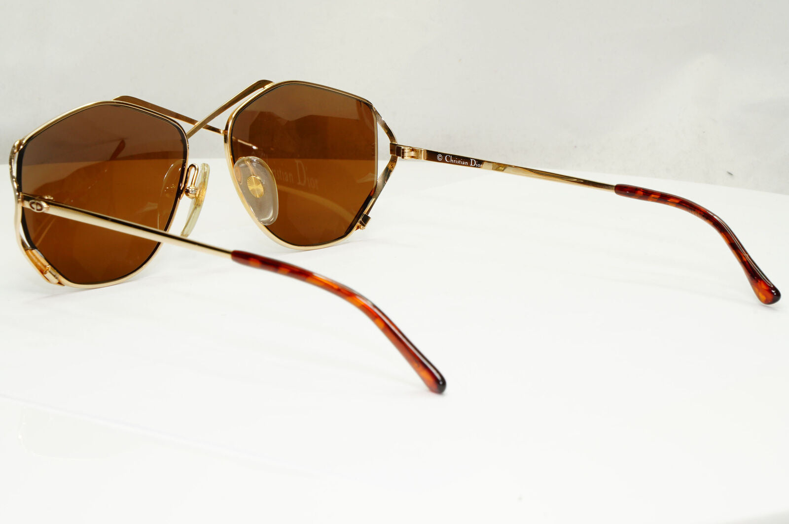 Dior 1990s Austria Sunglasses Vintage Metal Brown Gold Square 2684 41 190123