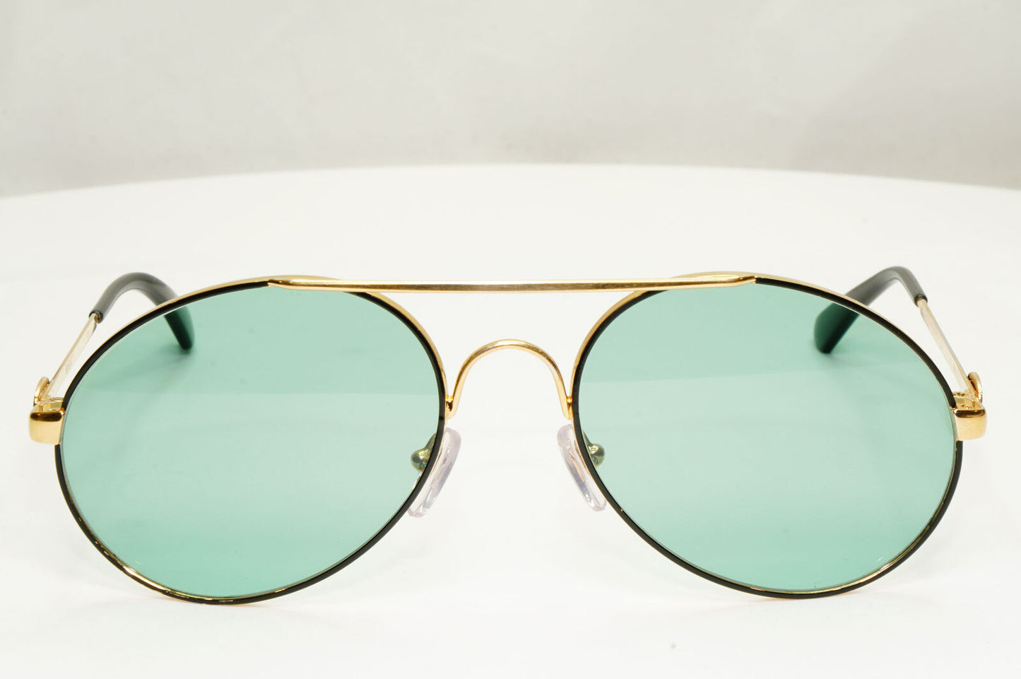 Bugatti 1980s France Sunglasses Vintage Pilot Gold Black Red Green Metal 261022