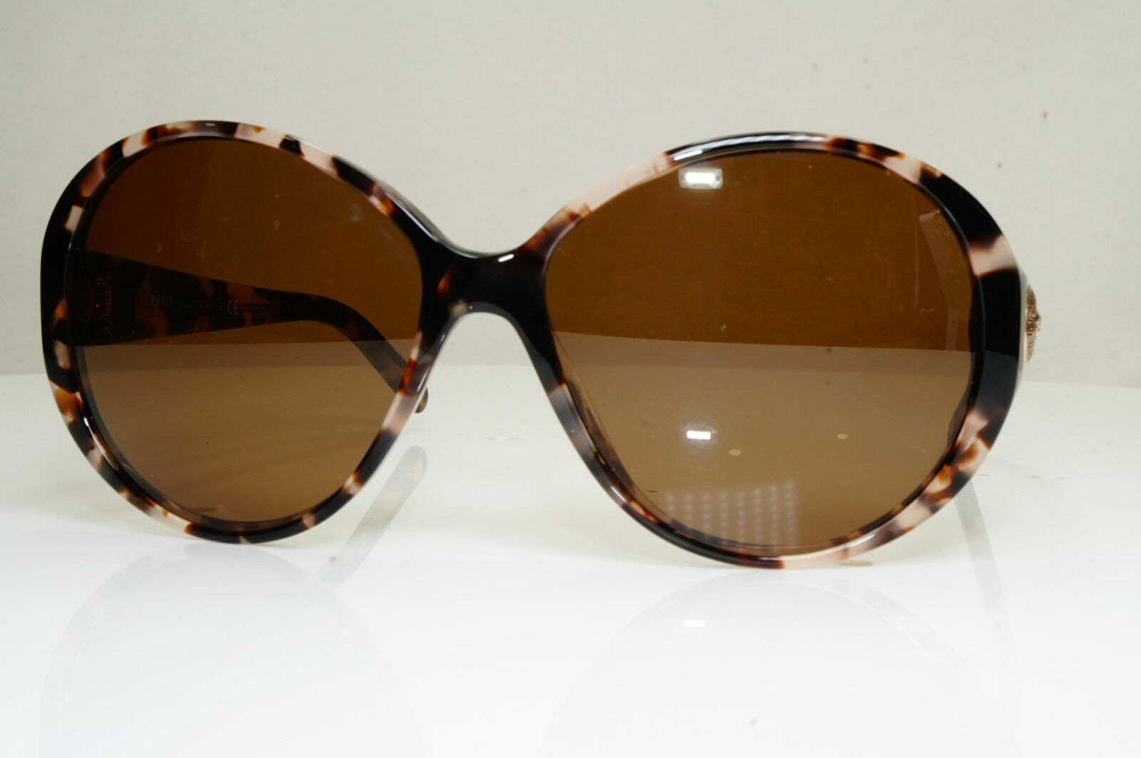 Versace Brown Marble Medusa Sunglasses Square Womens Oversized 4239 999/13 28894