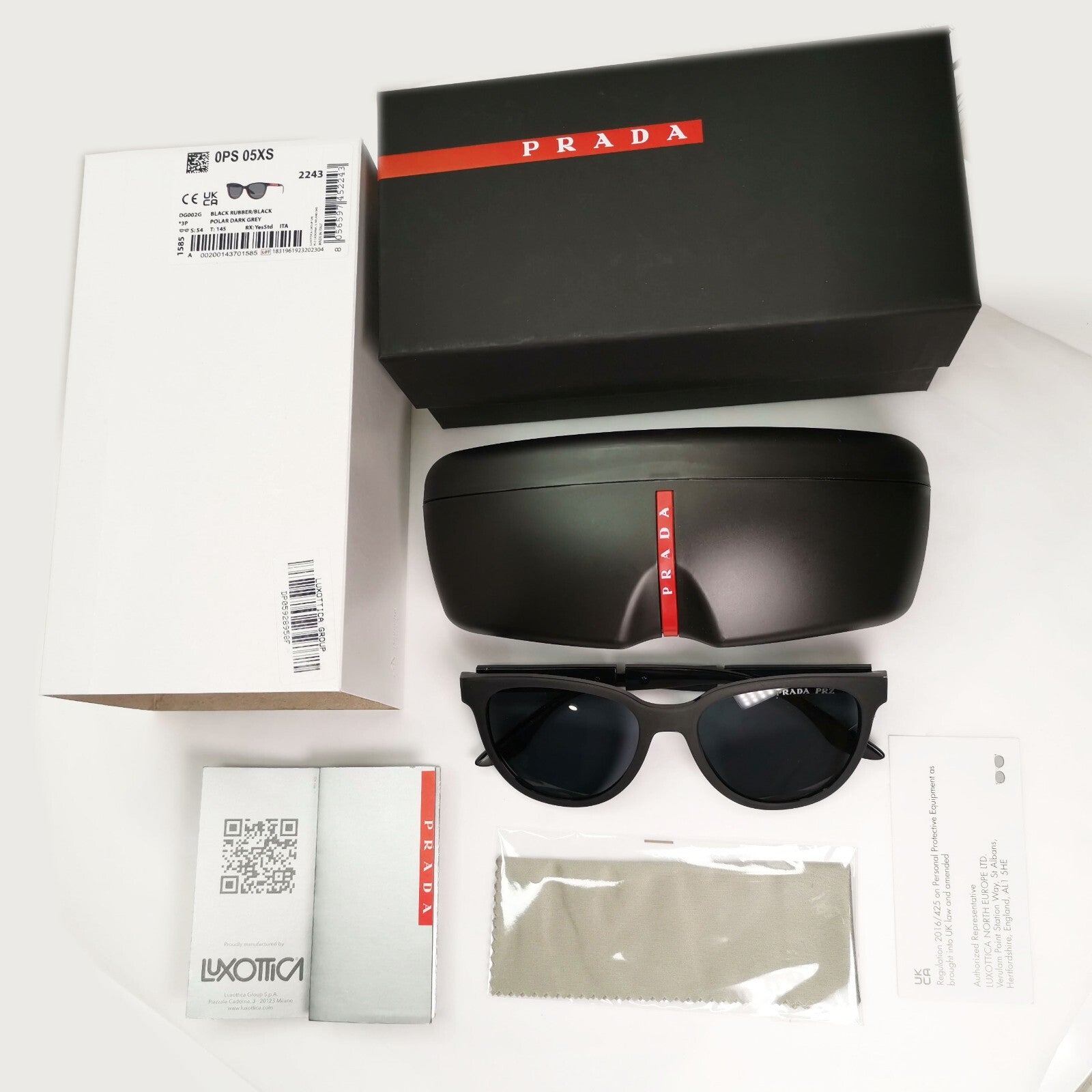 Prada Sunglasses Polarized Black Sunglasses Square PS05XS SPS 05X DG0-02G 54mm A