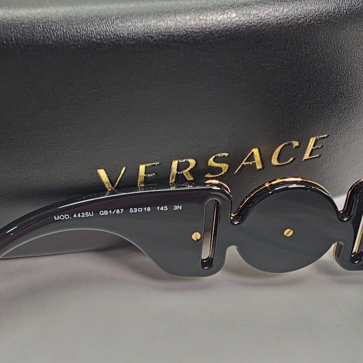 Versace Sunglasses Black Gold Medusa Heavy Large Biggie MOD VE 4425U GB1/87