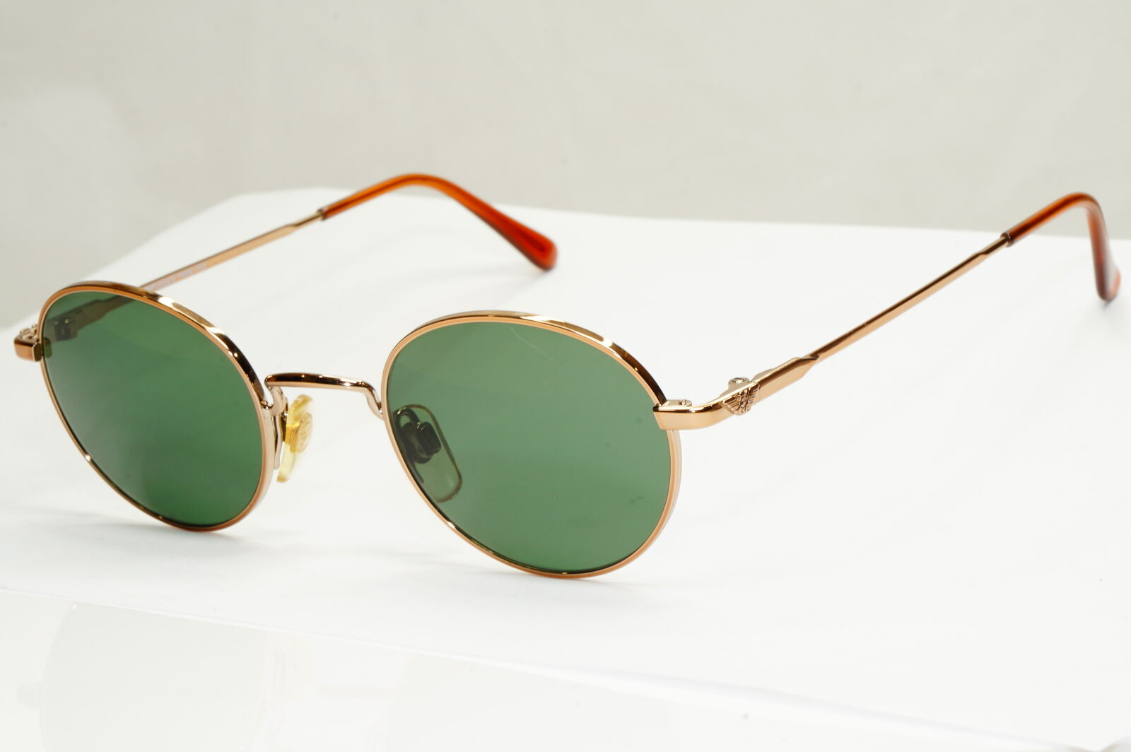 Emporio Armani Sunglasses 1997 Vintage Round Small Gold Green Eagle 008-S 806